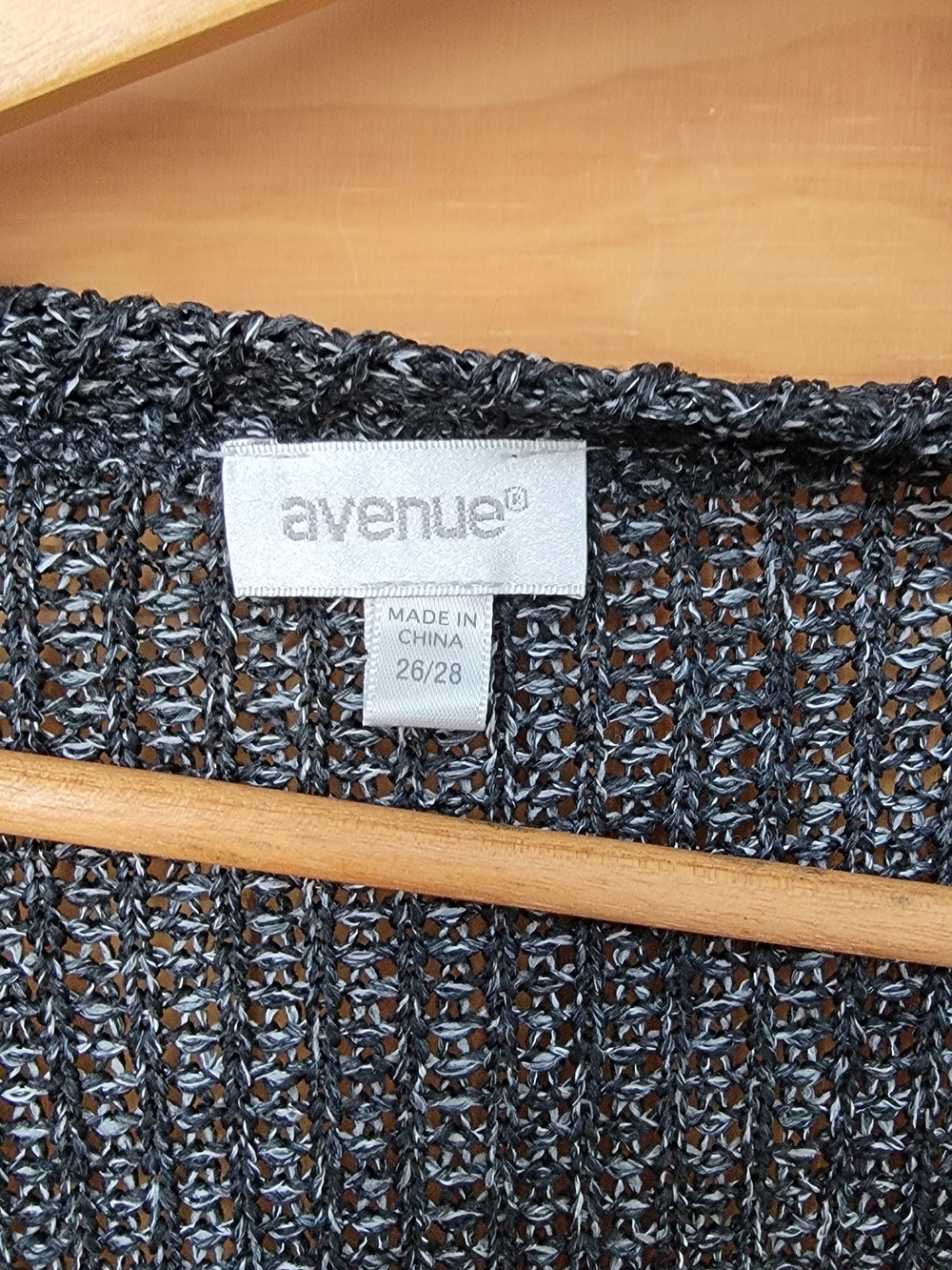Avenue Charcoal Gray Button-Front Knit Sweater - Size 26/28 - Picture 3 of 5